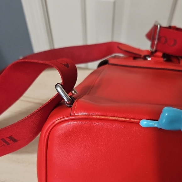 Coach Red Leather Drawstring Backpack - Picture 10 of 14